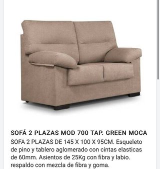 Sofa 2 plazas a estrenar 140cm