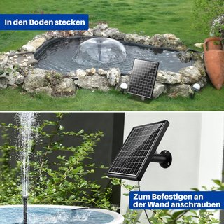 Fuente solar 20W bomba estanque jardín DIY