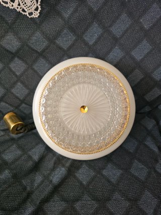 Lámpara Techo Vintage Retro Oro Blanco Cristal