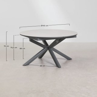 Mesa de jardín extensible en aluminio Begur