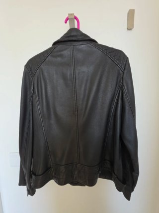 Cazadora Biker Piel Ovino Negra