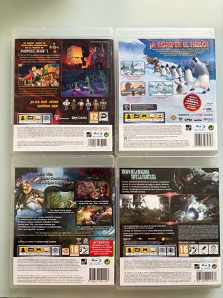 Lote 4 Juegos PS3: Minecraft, Happy Feet 2, Enslav