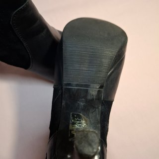 Botines tacón plataforma ante y piel