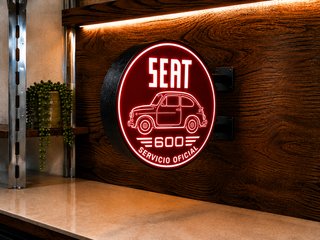 Cartel Luminoso Seat 600 Servicio Oficial