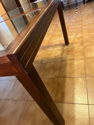 Mesa Banak madera y cristal, extensible