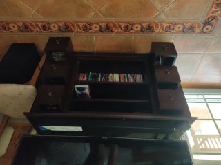 Mesa TV madera oscura