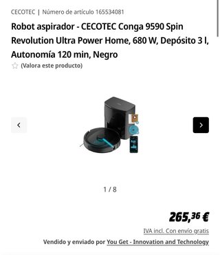 Aspiradora Conga 9590 Spin Revolution