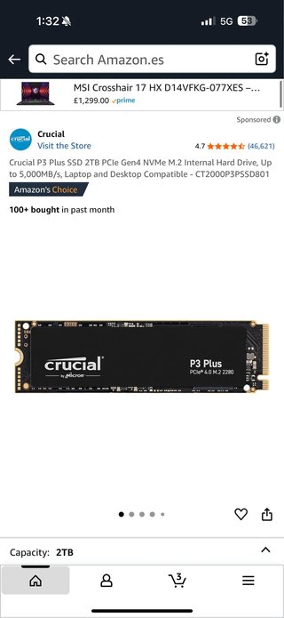 Crucial P3 Plus SSD PCIe 4.0 NVMe M.2 2TB