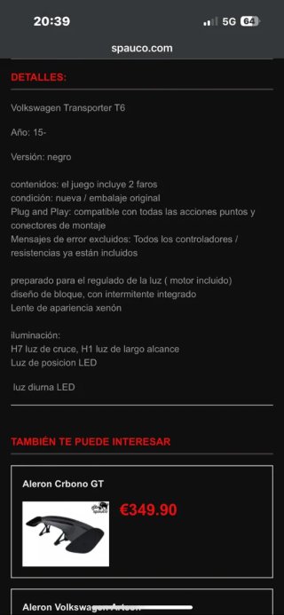 Faros Delanteros VW T6