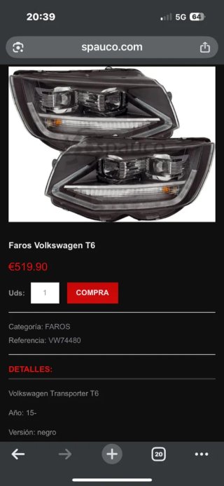 Faros Delanteros VW T6