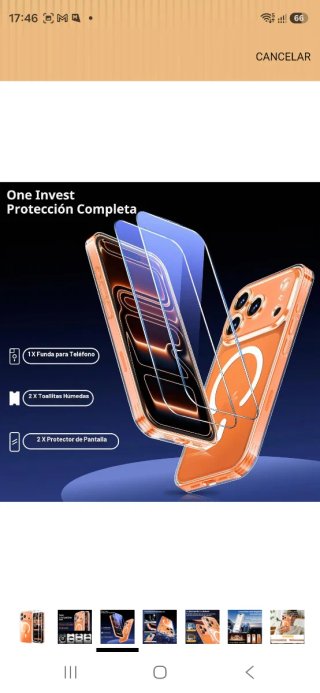 Funda Magnética iPhone 17 Pro MAX 6.9 Transparente