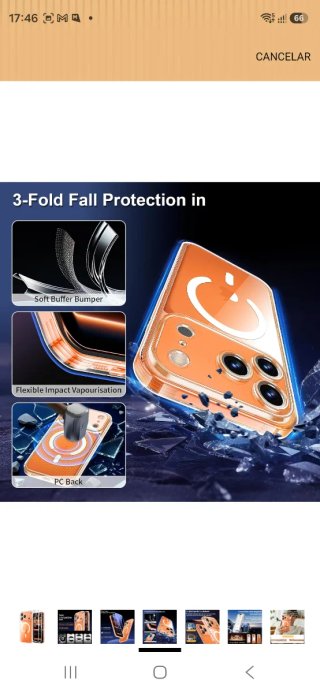 Funda Magnética iPhone 17 Pro MAX 6.9 Transparente