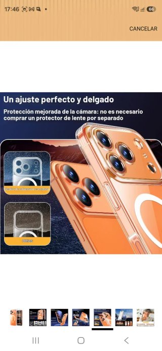 Funda Magnética iPhone 17 Pro MAX 6.9 Transparente
