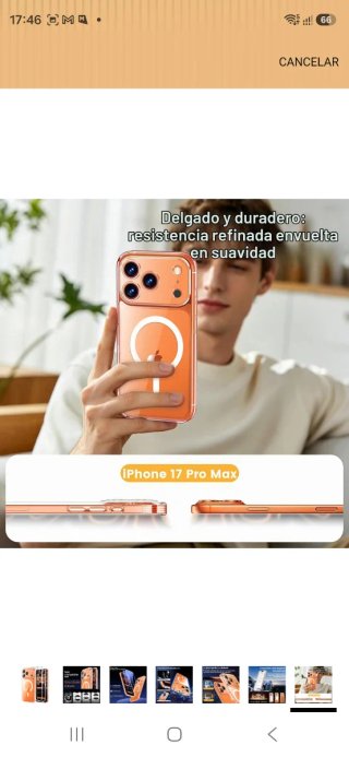 Funda Magnética iPhone 17 Pro MAX 6.9 Transparente