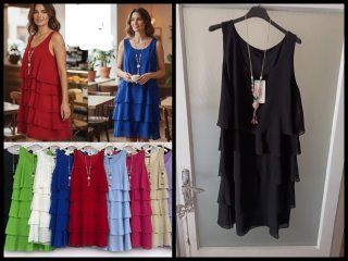 Vestito nero a balze taglia unica