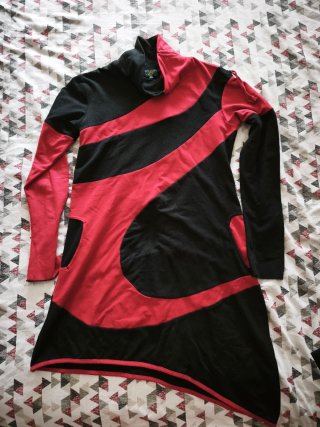 Vestido Negro y Rojo Talla XL