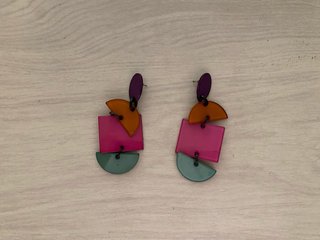 Pendientes mujer geométricos colores