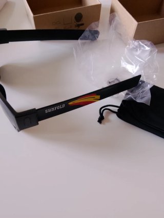 Gafas de sol SUNFOLD negras y amarillas, plegables