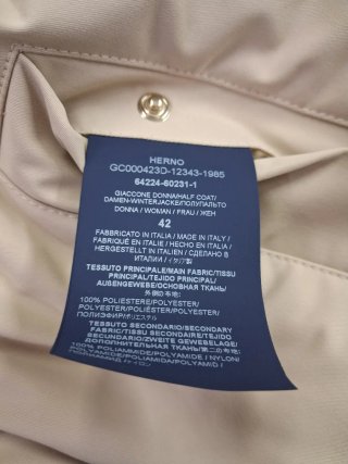 Cappotto Herno foderato pelliccia beige/nero