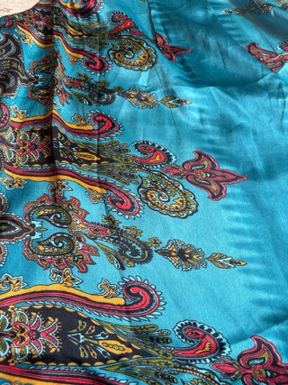 Vestido Natura Turquesa Estampado Paisley