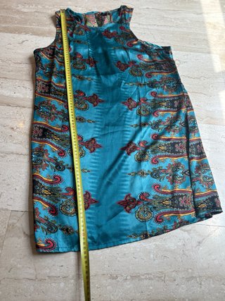 Vestido Natura Turquesa Estampado Paisley