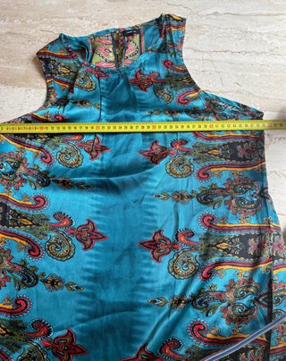 Vestido Natura Turquesa Estampado Paisley