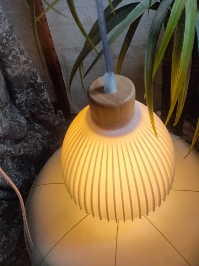 Lámpara Colgante blanca madera E27 Enchufe 5m cabl