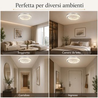 Lámpara Techo LED Cristal K9 Regulable 48W Ø45cm