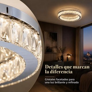 Lámpara Techo LED Cristal K9 Regulable 48W Ø45cm
