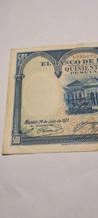 Billete 500 pesetas 1927 España