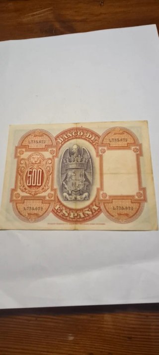 Billete 500 pesetas 1927 España