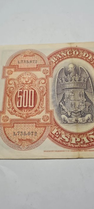 Billete 500 pesetas 1927 España