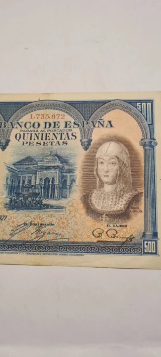 Billete 500 pesetas 1927 España