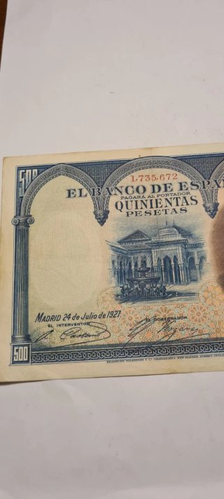 Billete 500 pesetas 1927 España