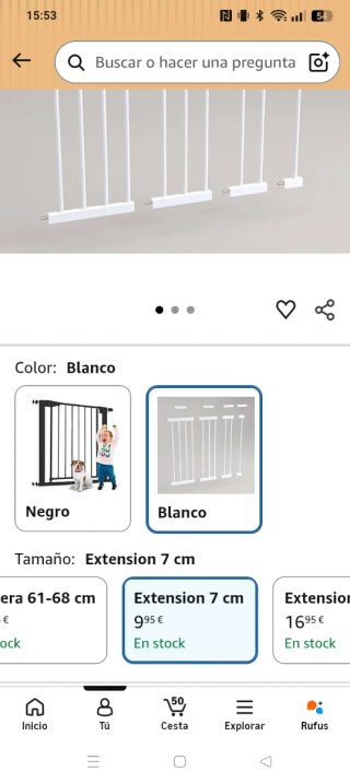 Extensión puerta seguridad bebé 7cm