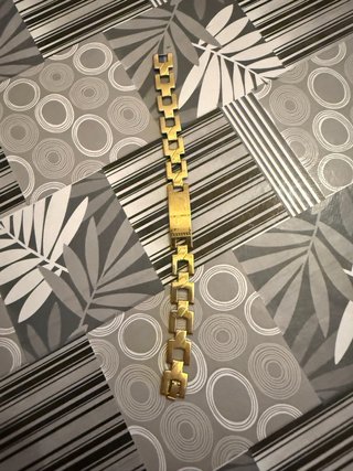 Pulsera esclava dorada hombre