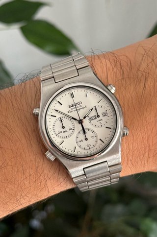 Seiko 7a38-7090 Cronógrafo Cuarzo Vintage 36mm