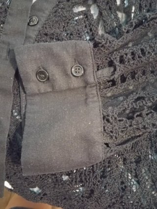 Camisa Zara Encaje Negra.