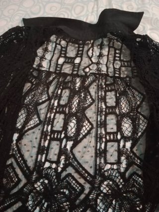 Camisa Zara Encaje Negra.