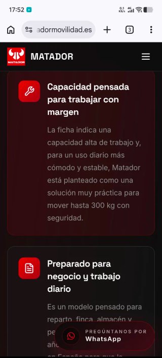 Motocarro Eléctrico Matador ITV+ Homologación