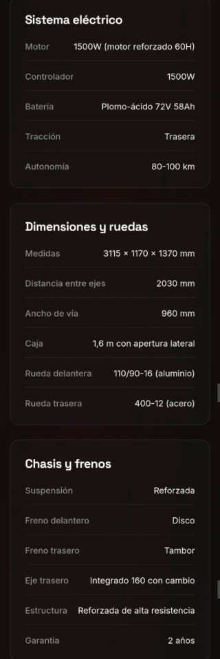 Motocarro Eléctrico Matador ITV+ Homologación