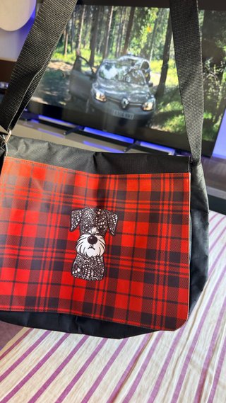 Bolsa ordenador cuadros perro schnauzer
