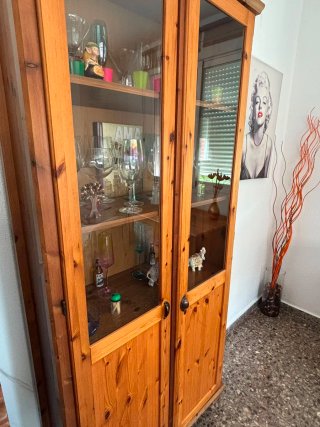 Mueble Comedor Madera con Cristal