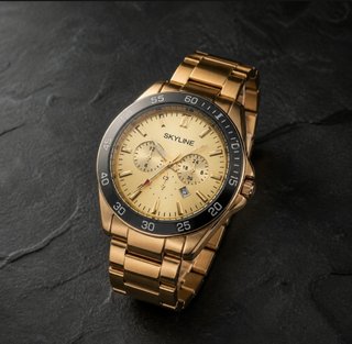 Reloj Skyline Dorado Elegante Moderno