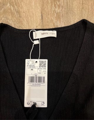 Top Negro Lazo Volantes Talla M