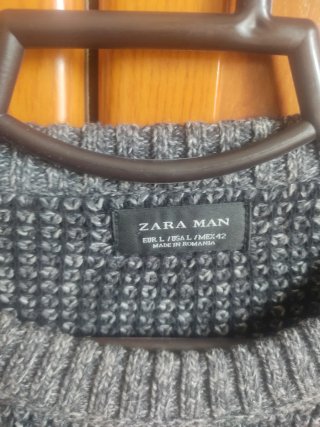 Jerseys Zara y Green Coast Gris Trenzado Talla L
