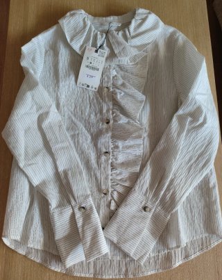 Camisa Zara Volante Rayas S