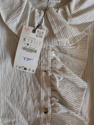 Camisa Zara Volante Rayas S