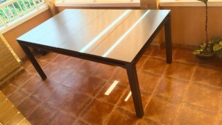 Mesa Acero Antracita Cristal Templado Extensible