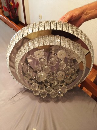 Lámpara de techo cristal y metal